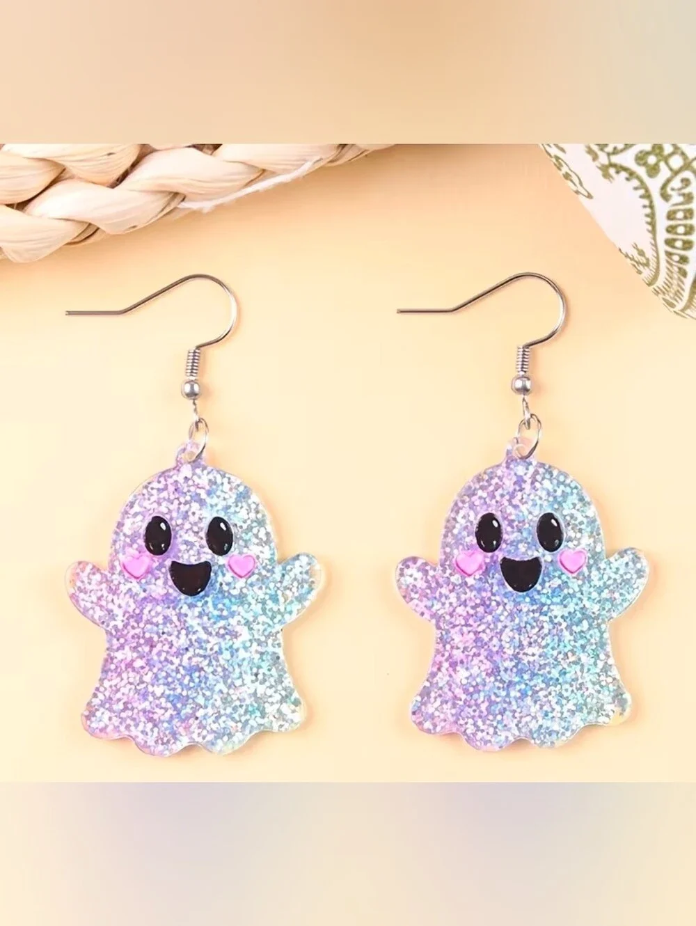 $8 Each Or Bundle 5/$20 Kids Glitter Ghost Dangle Earrings